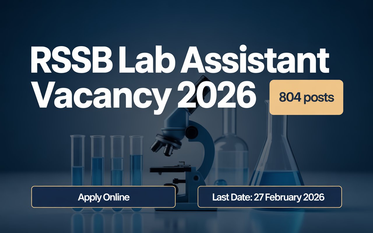 You are currently viewing RSSB Rajasthan Lab Assistant Vacancy 2026 Online Apply For 804 Post
