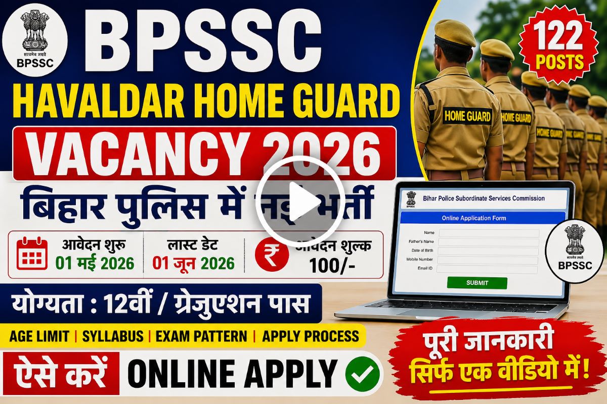 You are currently viewing BPSSC Instructor Havldar Home Guard Vacancy 2026 Online Apply For