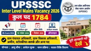 Read more about the article UPSSSC Inter Level Mains Vacancy 2026: 1784 पद, आवेदन तिथि